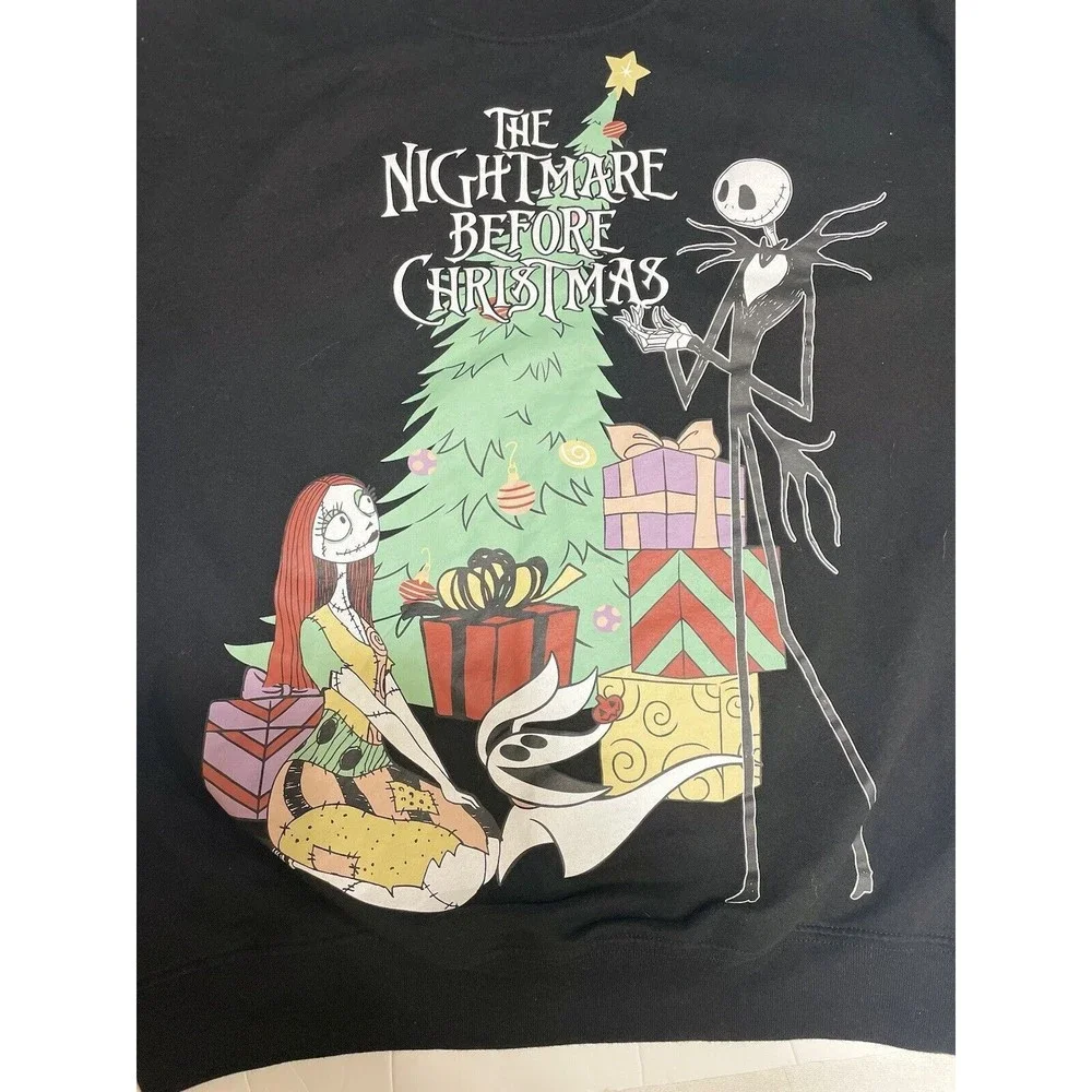 Disney The Nightmare Before Christmas Black Sweatshirt Sweater Pullover Size‎ L - Picture 6 of 6
